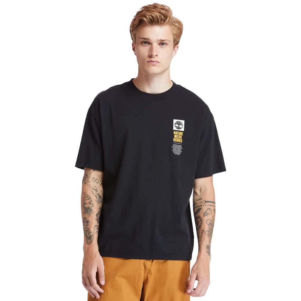 Camisetas Masculino - Timberland Heritage Short-Sleeve Back-Print Graphic - SIGHB1583 - Pretas